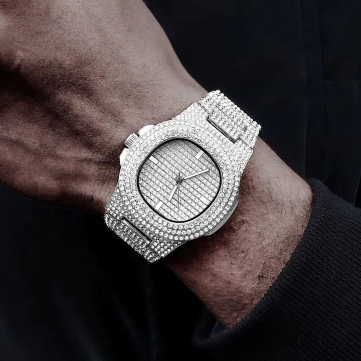 Squar Dial Iced Out Diamond Luxury Watch