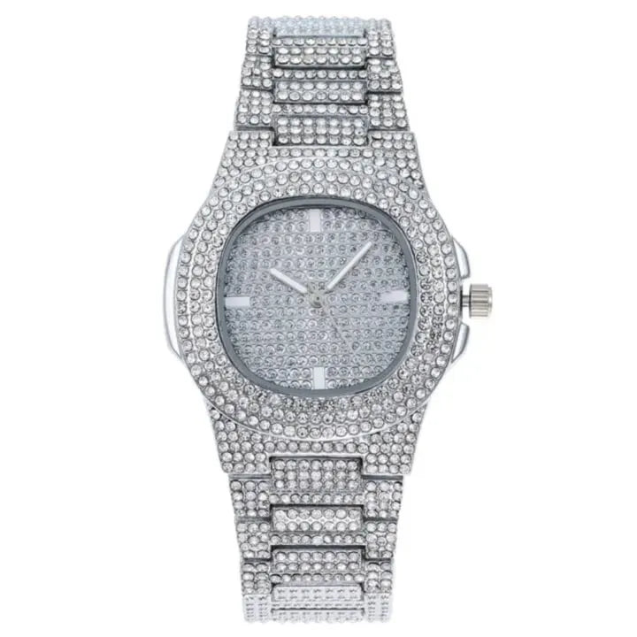 Squar Dial Iced Out Diamond Luxury Watch