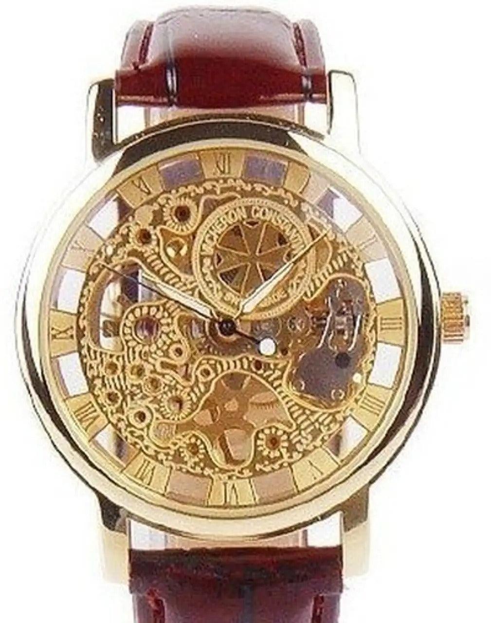 Skeleton Double Sided Glass Watch for Men