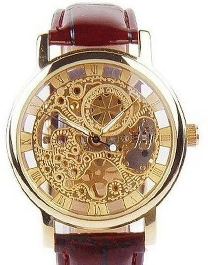 Skeleton Double Sided Glass Watch for Men