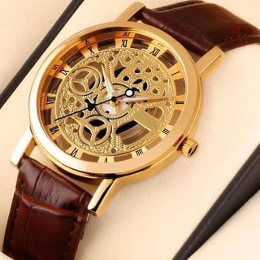 Skeleton Double Sided Glass Watch for Men